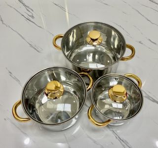 Bộ nồi Fumak 5 đáy FC4105, kích thước 22cm, 24cm, 26cm
